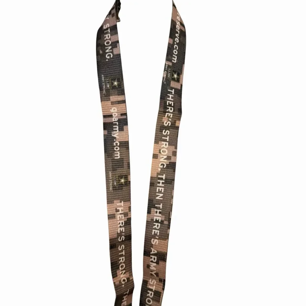 US Army There's Strong Then There's Army Strong Lanyard Keyring Buckle Closure